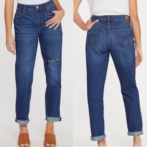 Seven7 Marilyn boyfriend jeans medium blue wash woman's size 14 Relaxed fit